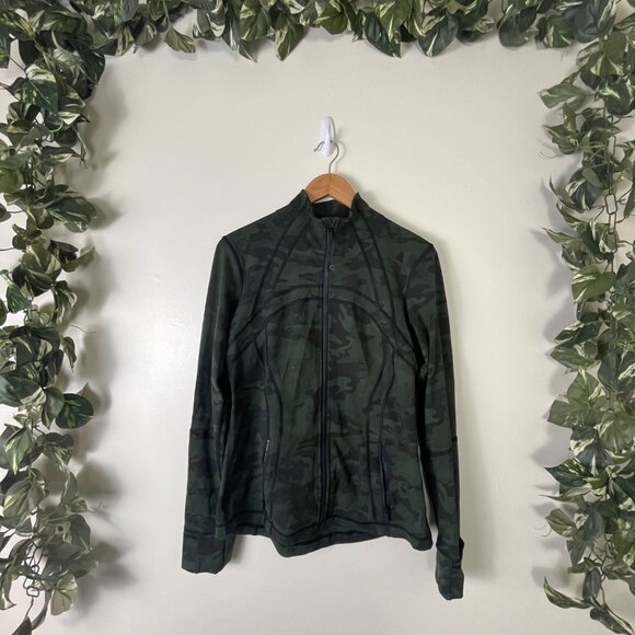 Lululemon Athletic Define Full Zip Jacket Luon Heritage Olive Camo Women’s Sz 10 - Picture 1 of 9